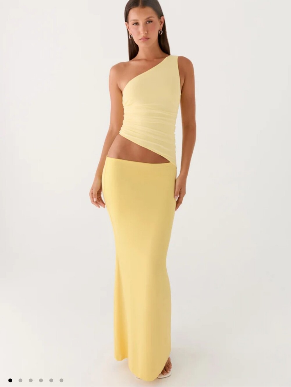 Peppermayo Seranella One Shoulder Maxi Dress - Lemon Size 2